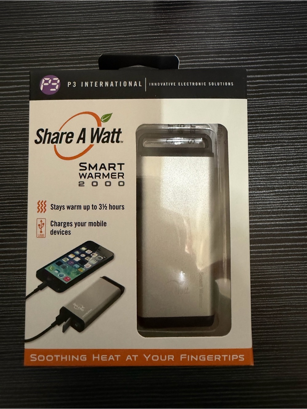 Share A Watt Smart Warmer 2000 Portable Hand Warmer & Charger - Silver
